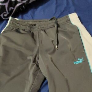 Puma Charcoal and White Athletic Pants